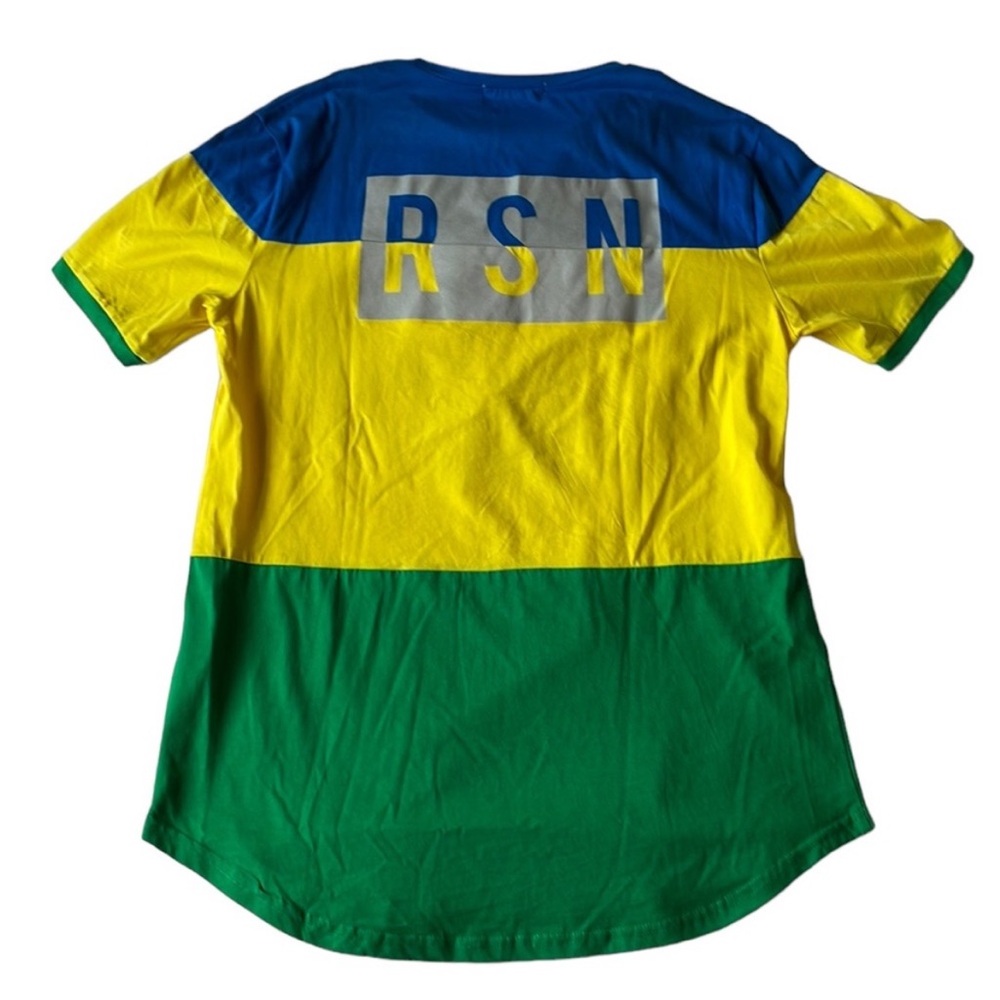 Reason Color Block Multicolor Medium Men's Short Sleeve Crewneck T-Shirt - Picture 2 of 3